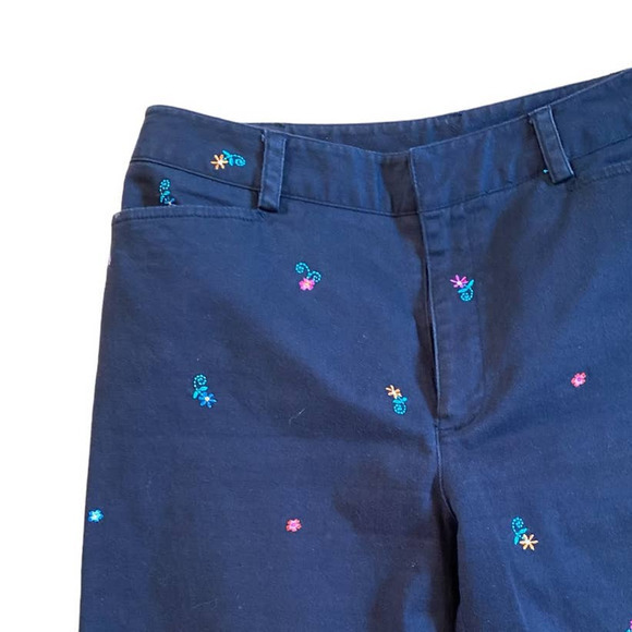 Rafaella Black Cropped Chino Pants Chino Vacation Wear Shorts Cottage Core SZ 6 - Picture 5 of 9